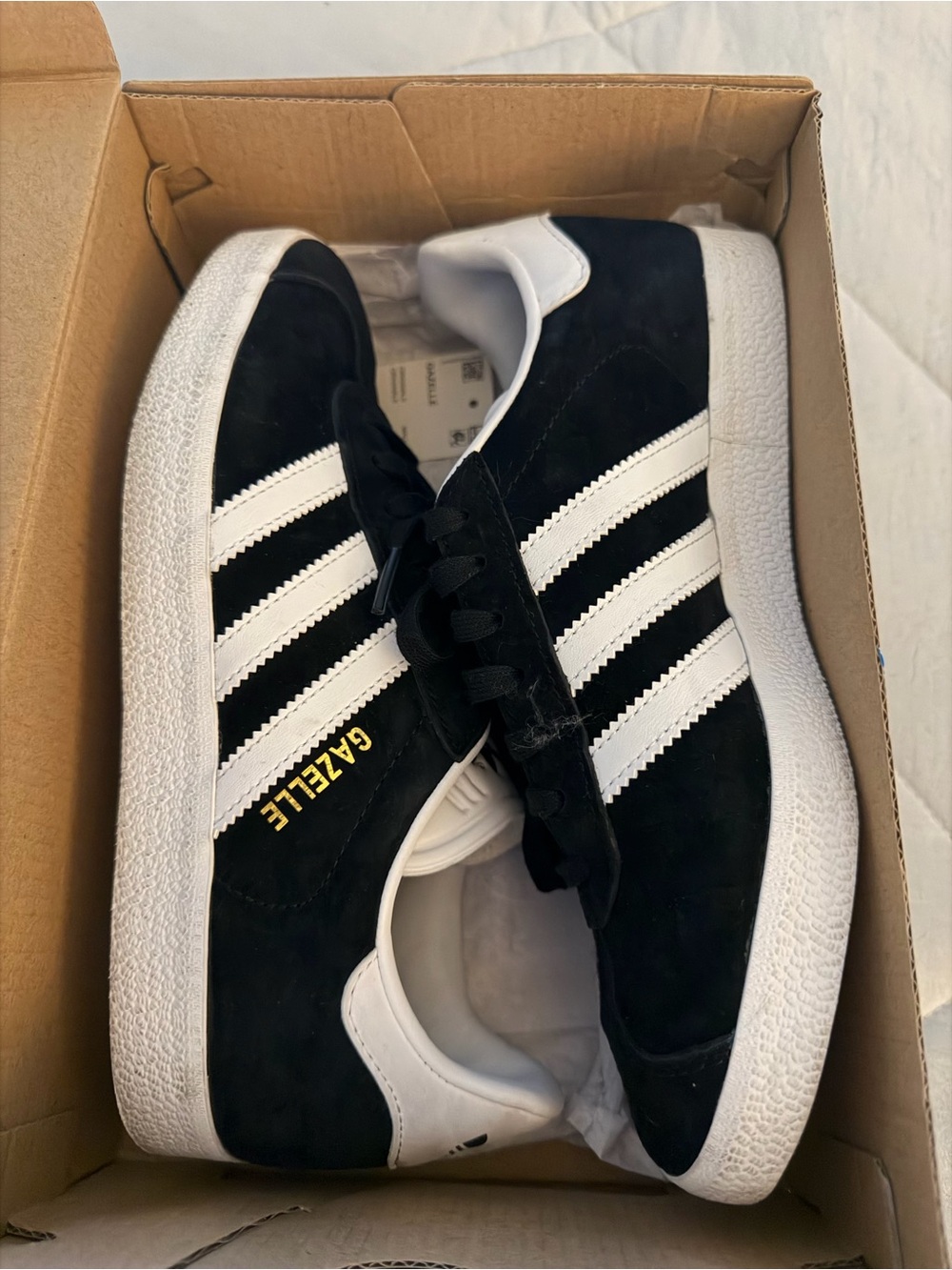 adidas Black & White Gazelle Suede Sneakers